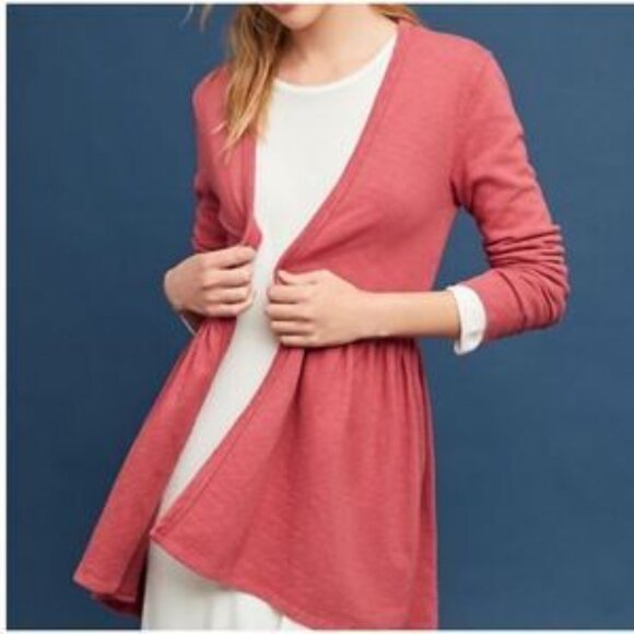 Anthropologie Sweaters - Anthropologie | t.la | Beira Peplum Open Front Long Cardigan Sweater Size Medium